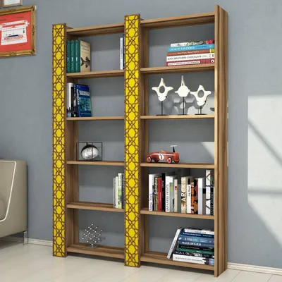 Obrázok produktu pre Skye Decor, Regál - Tobobi 2 (orech + žltá)