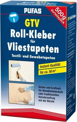 Produktbild von Pufas Kleber Kleister  GTV Rollkleber für Vlies Textil Gewebe Tapeten 500g
