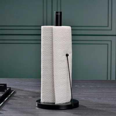Immagine prodotto di Portarotolo da cucina, metallo, nero, 33,5 cm