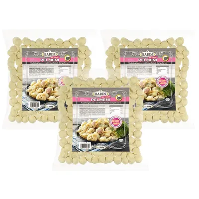 Produktbild von BARIN Set 3x Kinder Pelmeni mit Putenfleisch 1,5kg Handgemachte Teigtaschen für Kinder Spezialität mit natürlichen Zutaten ohne künstliche Aromen