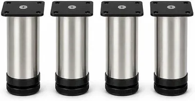 Produktbild von Möbelbeine 120 mm – verstellbar, aus Edelstahl – stabile Basis – ideal für Möbel