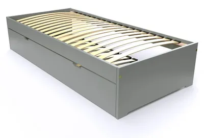 Immagine prodotto di Letto estraibile 80x190 Malo in legno massello - Grigio