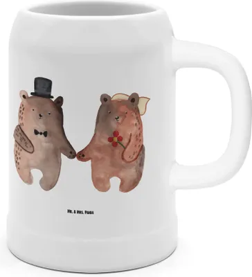 Produktbild von Mr. & Mrs. Panda Krug Bär Heirat - Weiß - Geschenk, Steinkrug, Teddy, Humpen, Seidel, Bierhumpen, Verheiratet Heirate Hochzeit Hochzeitsgeschenk Hochzeitspaar, Bierbecher