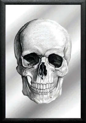 Produktbild von Skull - front - bedruckter Spiegel im Kunststoff Rahmen - 20x30 cm