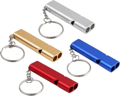 Produktbild von Sicherheitsflöten, 4 Stück, mit Schlüsselanhänger, für Outdoor und Camping