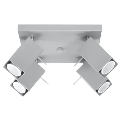 Zdjęcie produktu dla Lampa sufitowa MERIDA szaro-chromowana 4xGU10x40W metal wym:15x25x25cm IP20 Sollux Lighting