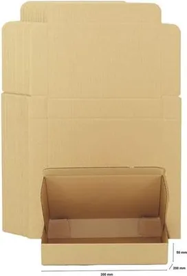 Produktbild von Karton 300 x 200 x 50 mm, 100 Stück Kraftkarton-Schachtel, Größe A, gestanzt