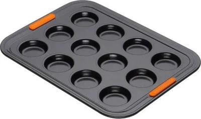 Image de Moules à tartelettes - Revêtement antiadhésif - 12 moules - Gâteaux ronds - Noir