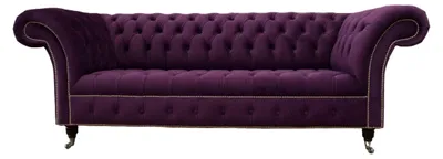 Immagine prodotto di Lila Chesterfield Sofa 3 Sitzer Chesterfield Designer Couch Textil Stoff