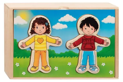 Image de Goki Casse-tête en bois pour garçon et fille dans une boîte en bois, 36 pièces.