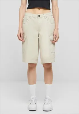 Imagen del producto de Pantalones cortos tipo bermuda de algodón para mujer, modelo "Cargo" de Urban Classics, color "softseagrass", talla 29