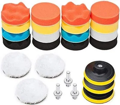 Immagine prodotto di Set per lucidatura auto da 25 pezzi - Dischi di lucidatura da 3 pollici con accessori