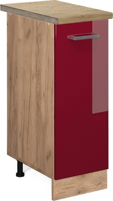 Produktbild von Apothekerschrank Vicco R-Line Rot Hochglanz 30 cm , AP Eiche, Model 45689