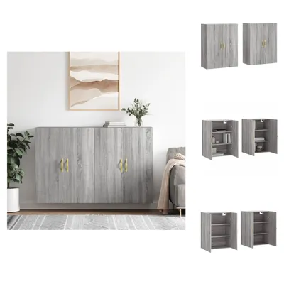 Obrázek produktu pro vidaXL Nástěnné skříňky 2 ks. Grey Sonoma 69,5x34x90 cm - Příborníky