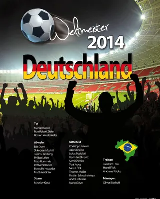 Produktbild von Fußball Kunstdruck Bild - Deutschland Weltmeister 2014 (50 x 40 cm)