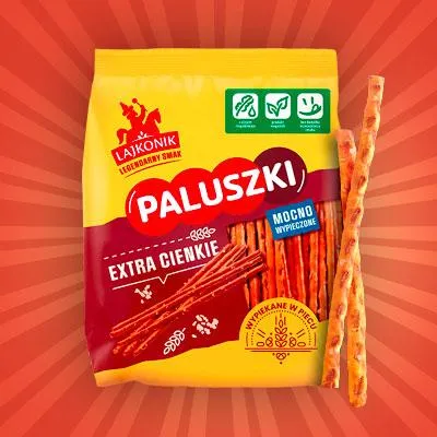 Zdjęcie produktu dla Lajkonik Paluszki Słone Ekstra Cienkie 180 g