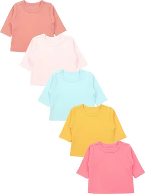 Produktbild von TupTam Baby Mädchen Langarmshirt Gestreift 5er Set, Farbe: Pink_Rostbraun_Blau_Pink_Gelb, Größe: 92