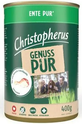 Produktbild von Christopherus Pur - Ente 400 g, Adult, jede Rasse, Ente, 400 g, Ohne Soja