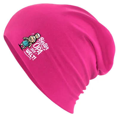 Produktbild von Huuraa Beanie Bester Opa der Welt Fuchsia One Size Baumwolle und Elasthan Mütze Geschenkidee