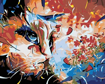 Produktbild von Diamondi - Diamond painting - KATZENABSTRAKTION, 40X50 cm, mit Keilrahmen (bereits gespannt)
