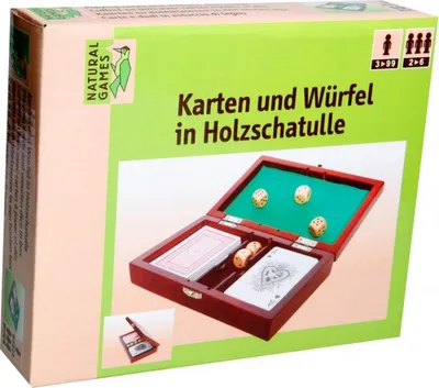 Zdjęcie produktu dla Karty i kości Natural Games w drewnianym pudełku