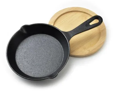 Zdjęcie produktu dla GUSSKÖNIG GK-52 Gusskönig Eingebrannte Oval Mini Gusseisen Pfanne 6x 11,7cm
