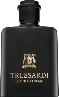 A black bottle of Trussardi Black Extreme eau de toilette for men.