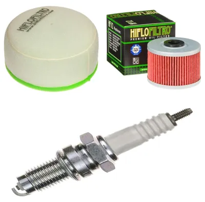 Image de Kit d'entretien pour Kawasaki KLX 250 E 1993-1995 : filtre à air, filtre à huile, bougie d'allumage de pamoto - Neuf