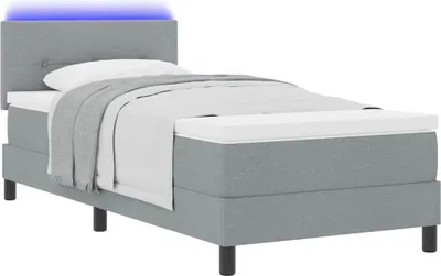 Obrázok produktu pre Posteľ s pružinovým rámom s LED Svetlosivá 100 x 200 cm látka