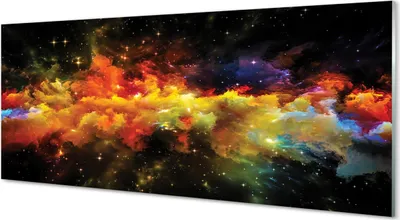 Produktbild von Glasbilder 125x50 Wandkunst Yellow Fraktalmustern