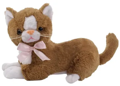 Immagine prodotto di Peluche gatto marrone Flico con fiocco 34 cm