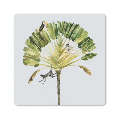 Produktbild von MuchoWow® Mauspad Mousepad Dschungel - Affe - Tukan 30x30 cm - Mousepads - Maus Mat - Pad - Mausunterlage - Gaming