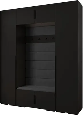 Produktbild von MEBLE KRYSPOL Inova 1 Möbelset Garderobe, 236,7x200x47cm - Schwarz, Manila 18, Schwarz