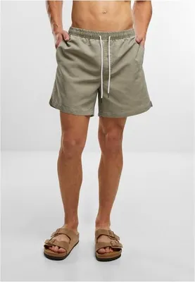 Produktbild von Urban Classics Badeshort Herren Washed Swim Shorts oliv Basics 100% Polyester M