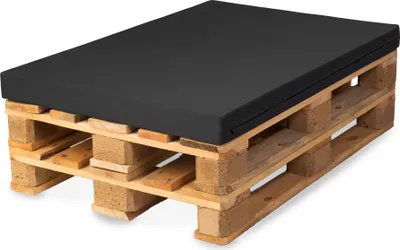 Produktbild von TexDeko BEZUG (ohne Schaumstoff/Füllung etc.) für Palettenpolster, Palettenkissen, Euro-Palettenpolsterungen - In & Outdoor (120x80x20cm, Anthrazit)