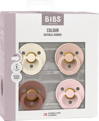 Produktbild von Bibs Colour Schnuller - 4er-Pack - Size 1 - Ivory/Blush/Woodchuck/Blossom | Schnuller & Schnullerbänder