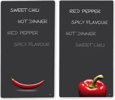 Produktbild von Kesper Multi-Glasschneideplatte,2er, Motiv: Chili, 52 x 30 x 0,9 cm, 36525