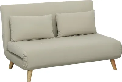 Produktbild von sofa Schlafsofa Samtoptik Beige, 130x78x79 cm inkl. 2 Kissen