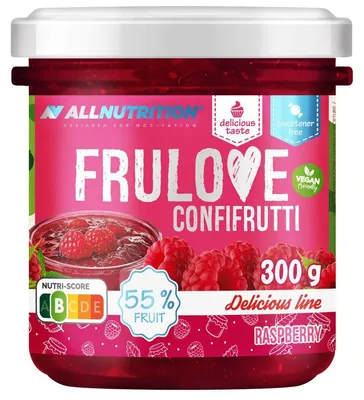 Produktbild von ALLNUTRITION FRULOVE Confifrutti Raspberry 300g Himbeermarmelade 55% Früchte