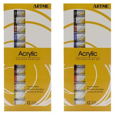 Produktbild von 12 Farben Acrylfarben Tuben für Studenten und Künstler