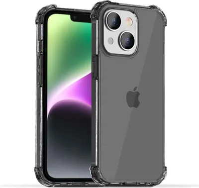 Immagine prodotto di Smartphonica iPhone 14 custodia in silicone antiurto trasparente con paraurti - Nero