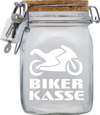 Produktbild von Spardose Geld Geschenk Ideen Biker Kasse Transparent Größe L 1 Liter