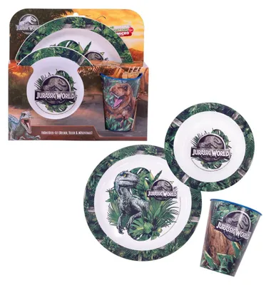 Produktbild von Jurassic Wold 3tlg. Frühstücksset