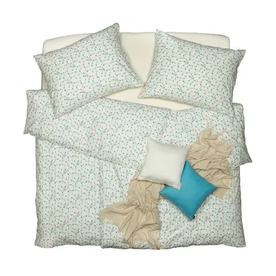 Obrázek produktu pro SCANquilt povlečení KLASIK pomněnky smetanovomodrá 100% bavlna 140 x 220/70 x 90 cm