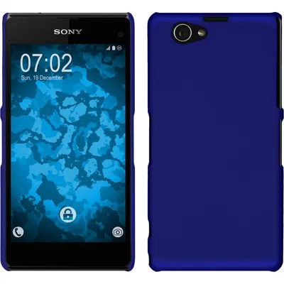 Produktbild von PhoneNatic Case kompatibel mit Sony Xperia Z1 Compact - Hülle blau gummiert Hard-case + 2 Schutzfolien