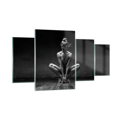 Produktbild von Bilder auf glas - 4 Teile - Tänzerin Frau Ballerina - 160x90cm - Glasbilder - Wandbilder - Bilder - zum Aufhängen bereit - Wanddekoration aus Glas - Glas Bilder - Wandbild auf Glas - GDL160x90-4925