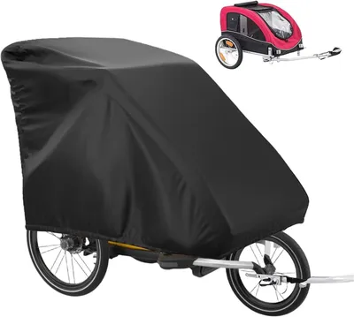 Produktbild von Fahrradanhänger Abdeckung, 420D Oxford Stoff, 140 x 84 x 100 cm, Wasserdicht, Für Fahrradanhänger