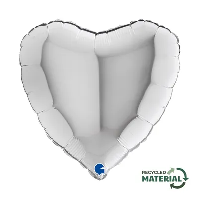 Produktbild von 18"/Ø46cm Herz Folienballon  Uni | Silber