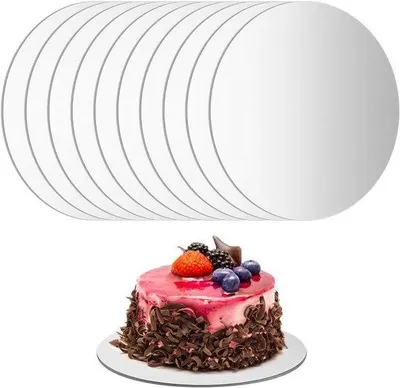 Produktbild von Silbernes runden Kuchenform 10er Set - Durchführbar - Versandfähig - Tortenunterlage für 30 cm