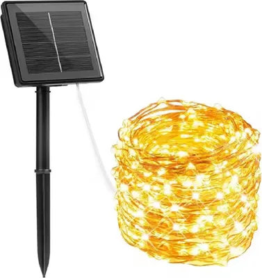 Immagine prodotto di Luci LED con Pannello Solare - 20m Bianco Caldo KP36358
